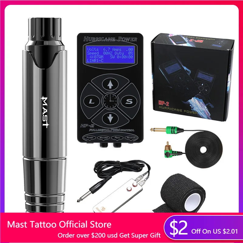 

Mast P10 Tattoo Kit Permanent Makeup Eyebrow Lips Machine Tattoo Rotary Pen LCD Power Supply Needles Set for Tattoo Artist