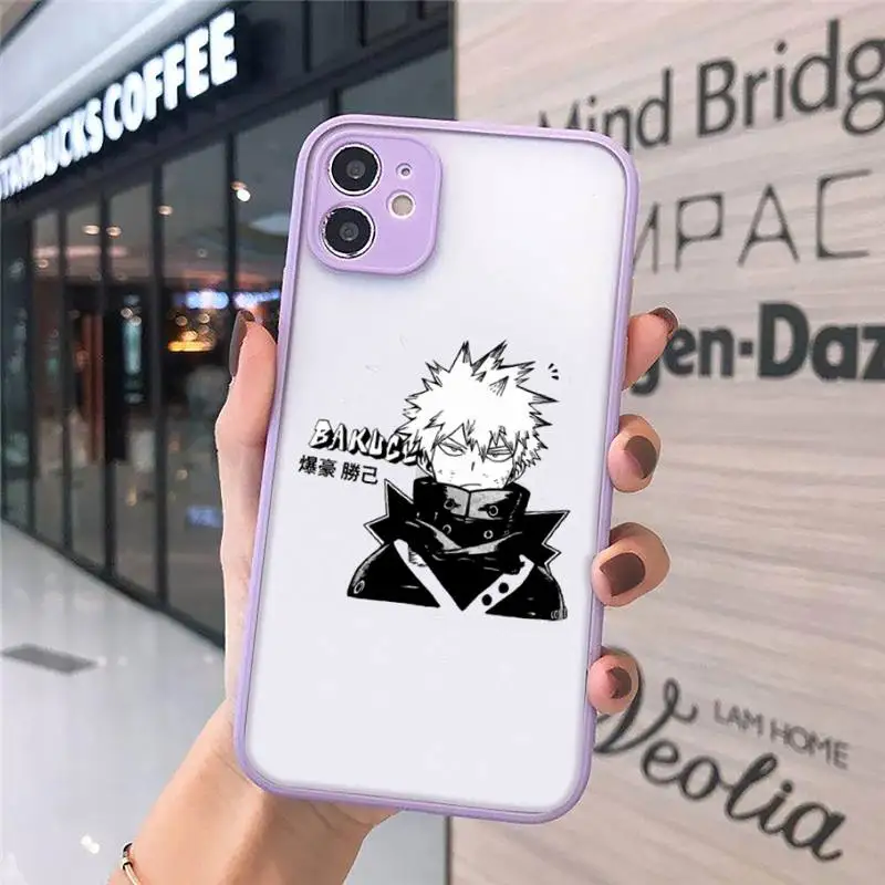 

My Hero Academia Phone Case matte transparent For iphone 7 8 11 12 plus mini x xs xr pro max cover