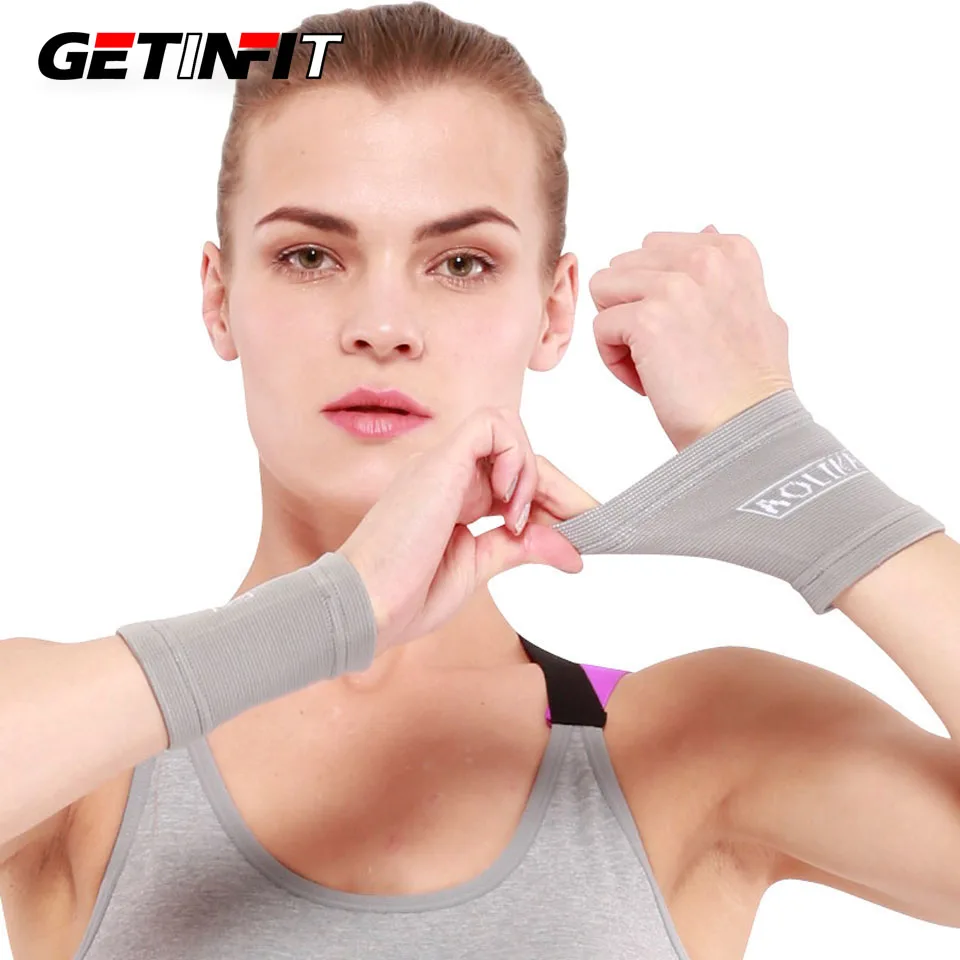 

Getinfit 1Pair Wrist Support Protect Wristband Unisex Bracers Basketball Football Running Professional Sports Protection Wrist