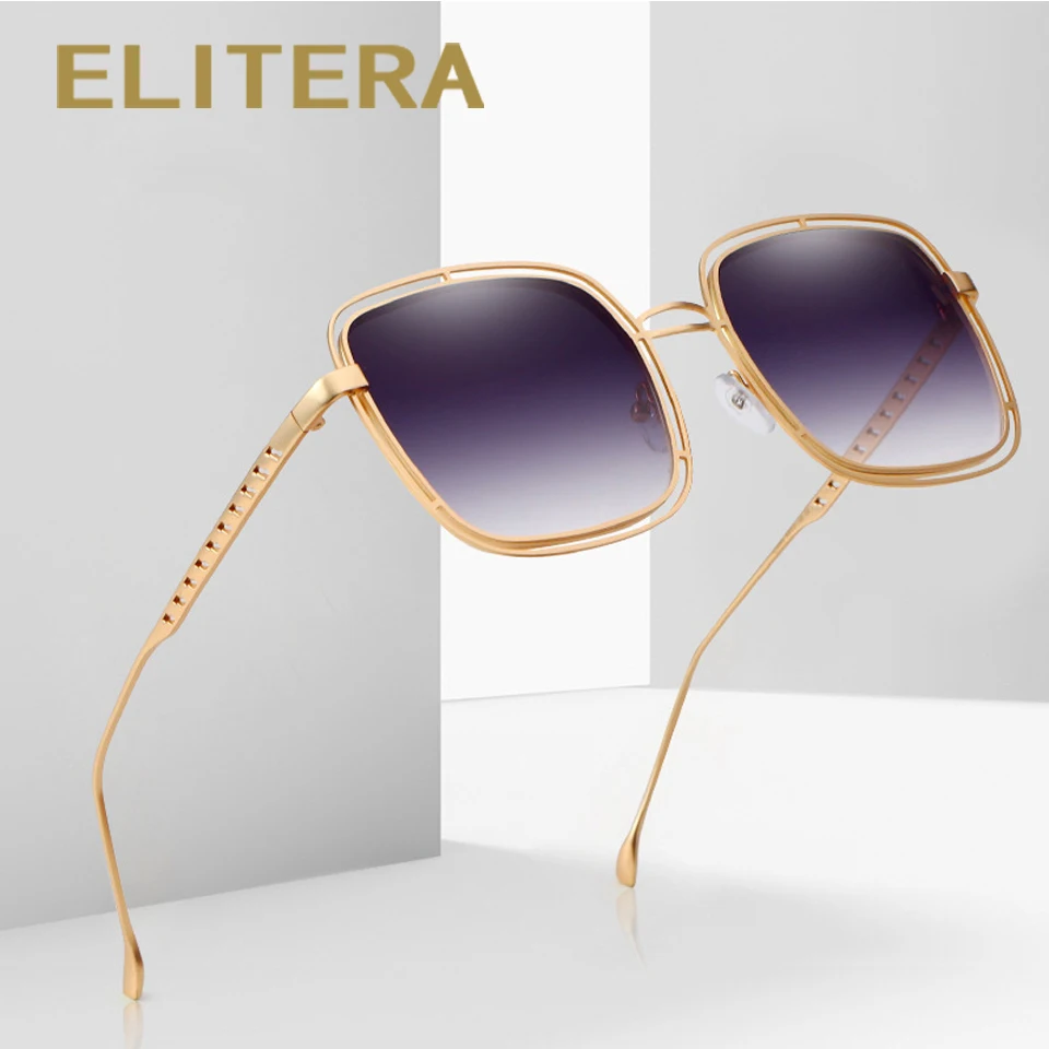 

Солнцезащитные очки ELITERA женские, градиентные, металлические, квадратные, с отверстиями, UV400, 2021