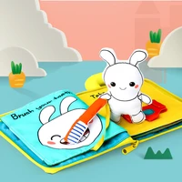 baby cloth book animal cartoon infant early learning educational story quiet books soft washable unfolding toy kid activity book