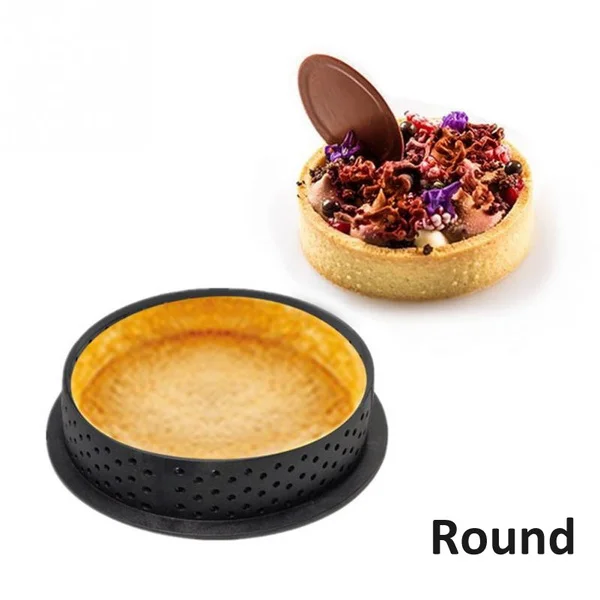 5 Pcs (Round Love Square Rectangle Oval) DIY Dessert Mousse Tart Ring Cutter Perforated Circle Bakeware Cake Mold | Дом и сад