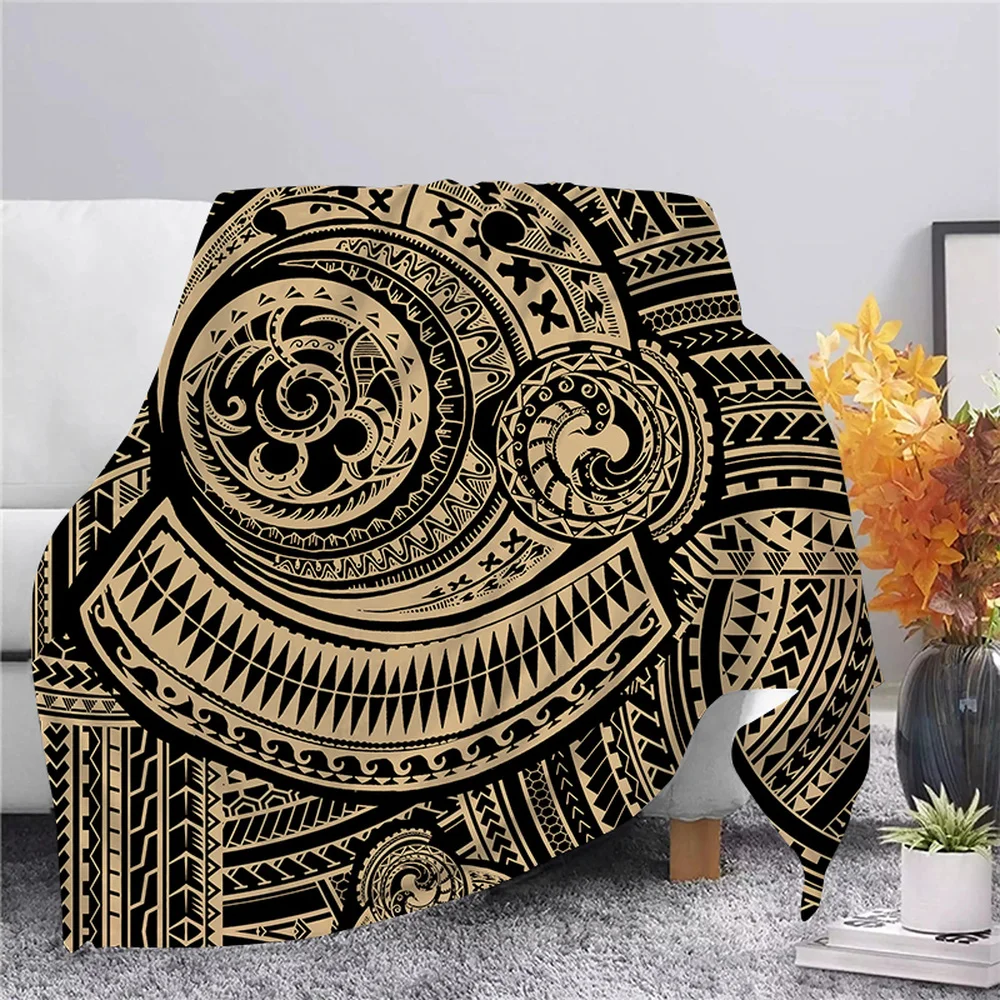 

Viking Tattoo Polynesian Style Flannel Blanket Gift for Girl Boys Teens 3D Print Adults Quilts Home Decor Fashion Party Blanket