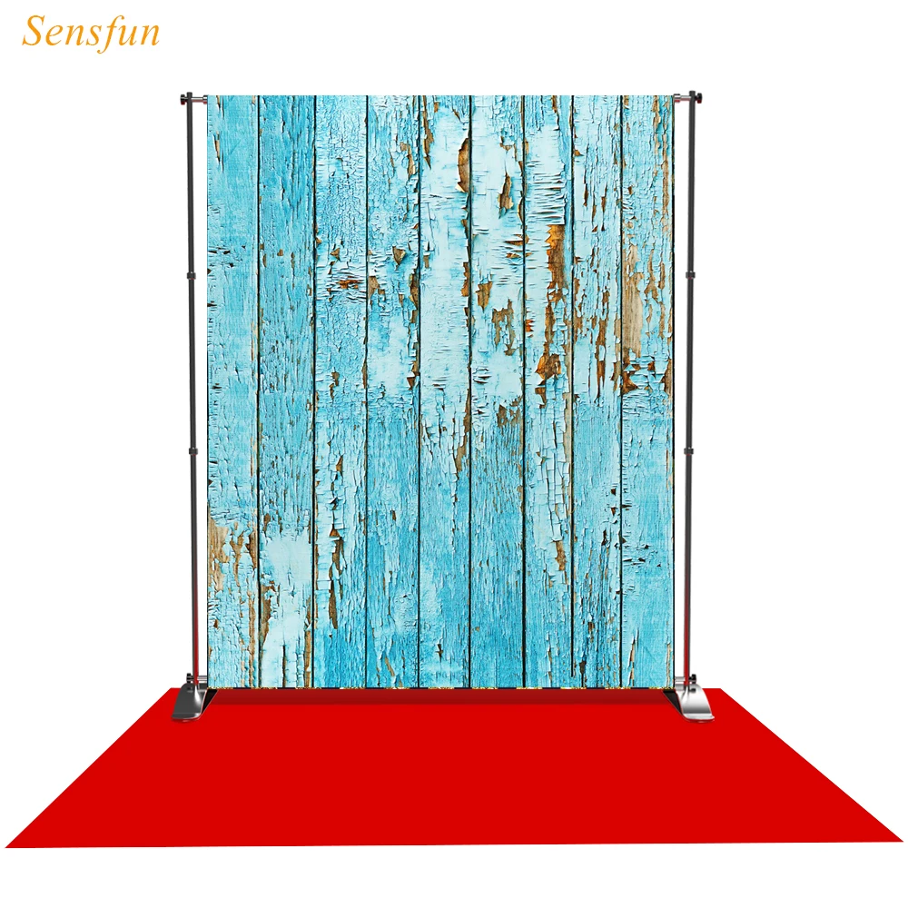 Фон для фотосъемки LEVOO однотонный ярко-синий винтажный фон с Деревянной Стеной