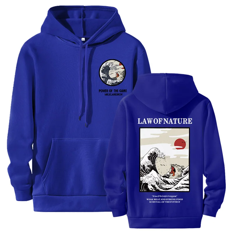 

Various Colors Hoodies Women Men Japanese Waves Male Japanese Wave Cat Print Coat Japan Clothing Streetwear Harajuku