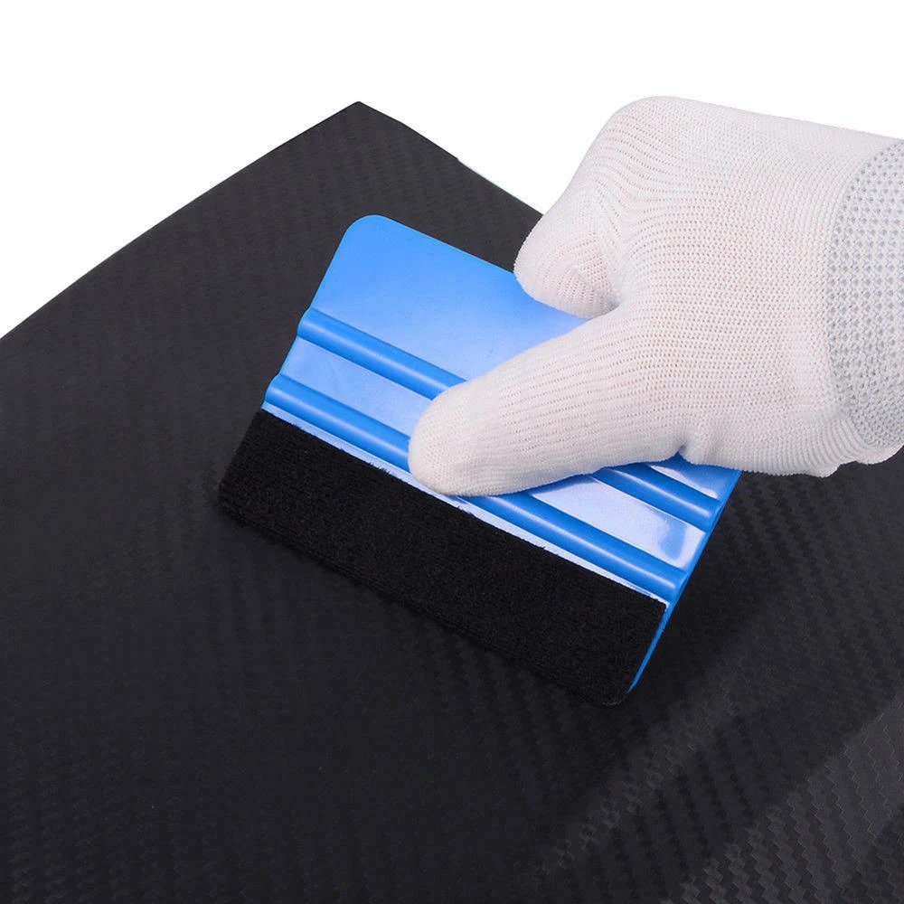 

10pcs Durable Blue Car Auto Squeegee Felt Edge Scraper Car Decals Vinyl Wrapping Tint Tools 10x7.3cm Accessories