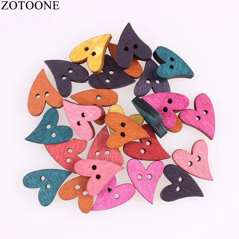 ZOTOONE Diy деревянные пуговицы в форме сердца аксессуары для скрапбукинга пальто