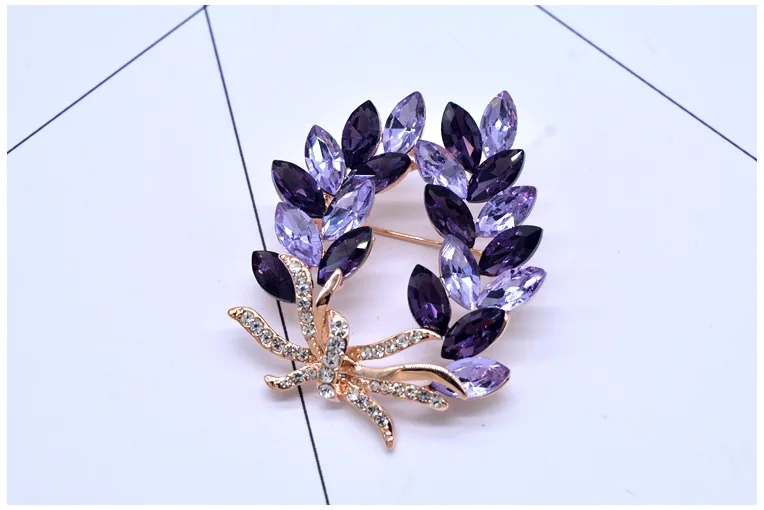 Европейская бижутерия роскошная брошь с кристаллами от Swarovski фиолетовая большая