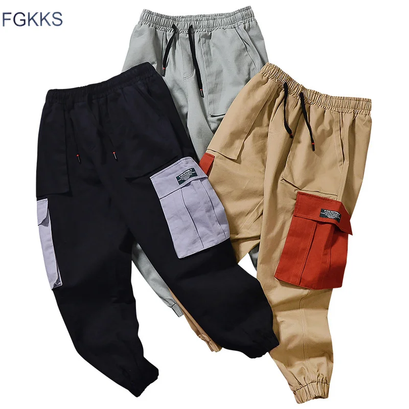 Fgkks модные брендовые мужские повседневные брюки карандаш одноцветные из хлопка