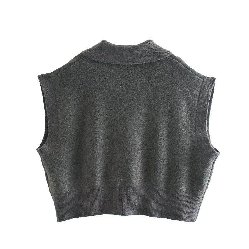 

Sleeveless loose-knit waistcoat for autumn winter 2020 new vest for women