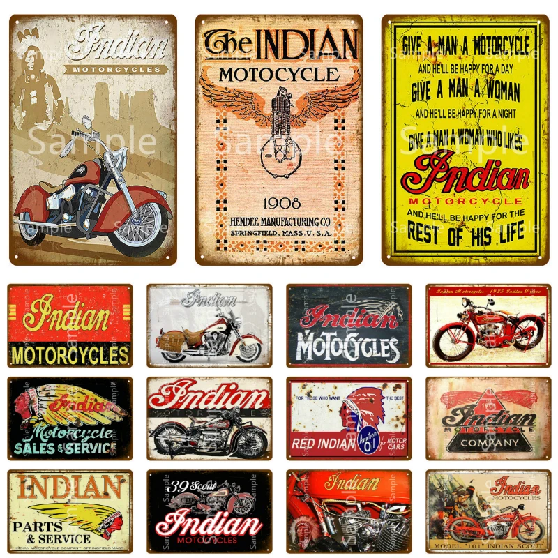 Мотоцикл индийские по выгодной цене и Услуги металлическая табличка Винтаж