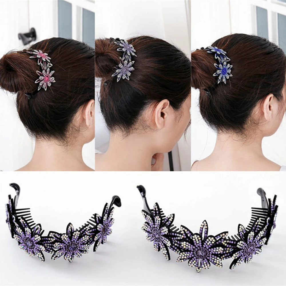 

Rhinestone Hair Bun Claws Holders Cage Hair Stick Hair Accessories Crystal Hair Clips Ponytail Holder Hair Claw