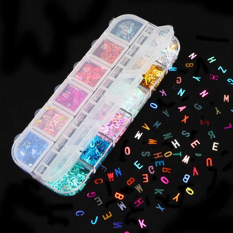 Лазерная Письмо ногтей стразами блестящие хлопья голографическая блестки