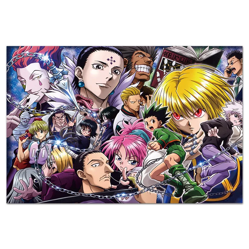 

Hot Classic Anime Collection Vintage Posters Hunter X Hunter Silk Spun Cloth Sticker Home Bar Cafe Decor Gift Wall Painting