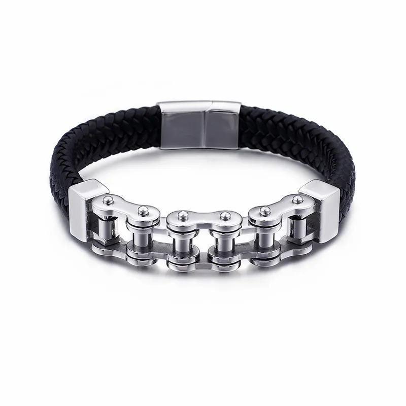 Мужской браслет из плетеной кожи шириной 13 мм 210 | Украшения и аксессуары
