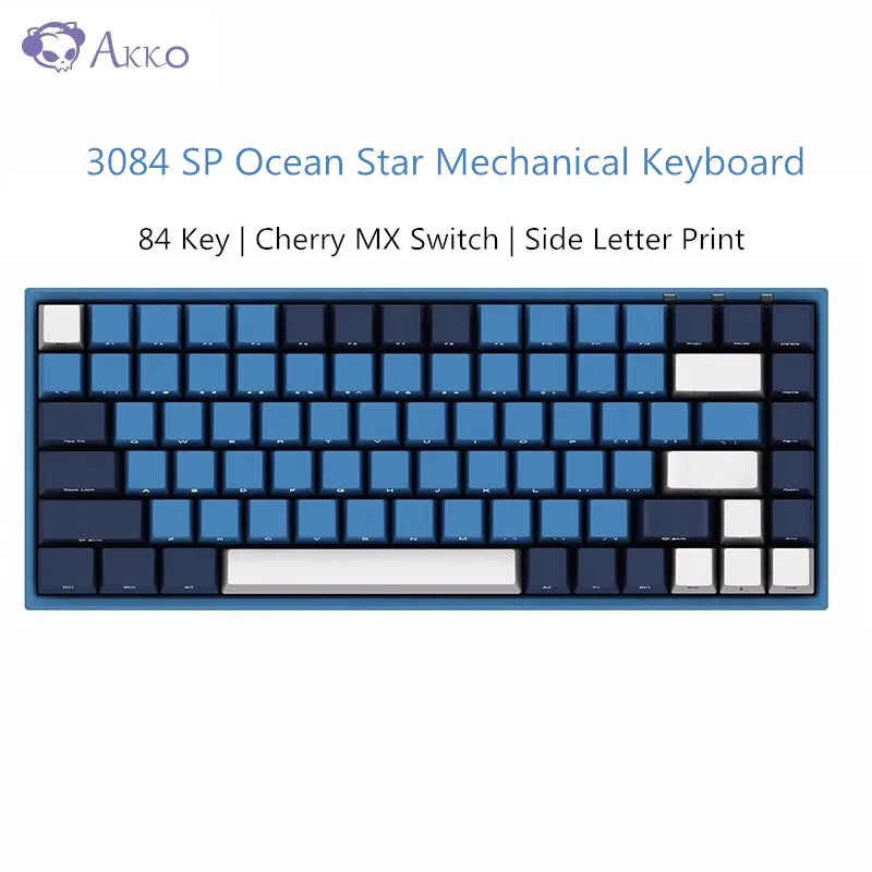 Механическая игровая клавиатура Cherry MX Switch AKKO 3084 SP с изображением океанской
