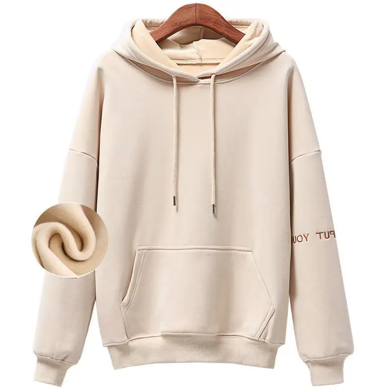 

loose Plush plush plush heavy Korean fashion ins autumn winter sweater women's Hoodie outerwear and Hoodie