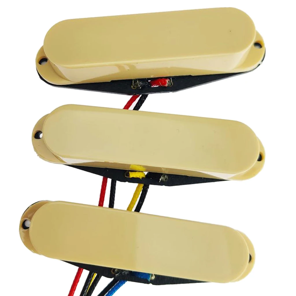 Premium Electric Guitar Pickups Humbucker Single Coil Pickup Set 6 Strings Beige | Спорт и развлечения