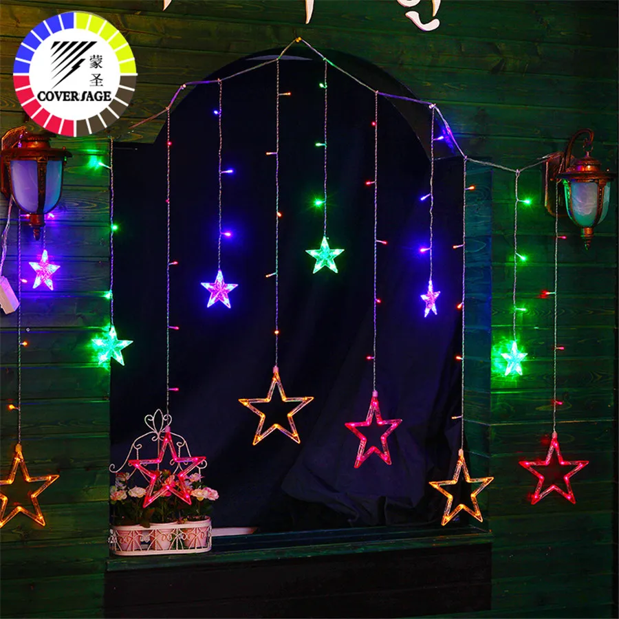 Coversage Ins Звездные сказочные гирлянды занавески Girnaldas Luces Navidad светодиодные