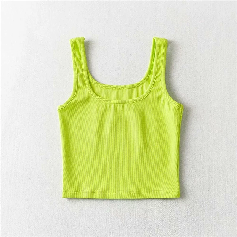 Топ LUNDUNSHIJIA женский хлопковый в рубчик Модный облегающий без рукавов