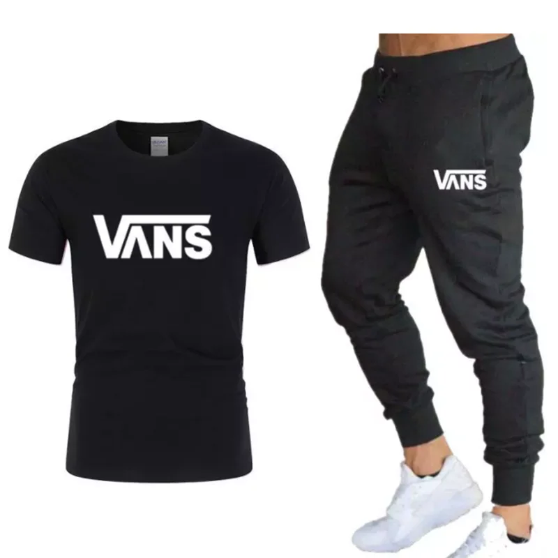 

2021 New sports T-shirt casual pants suit men's casual short-sleeved cotton top cool T-shirt summer cycling wear