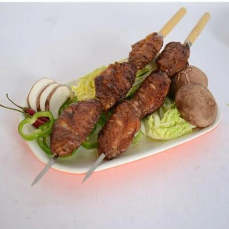 50/100 шт многоразовые Плоские щипцы для барбекю из нержавеющей стали шампура BBQ