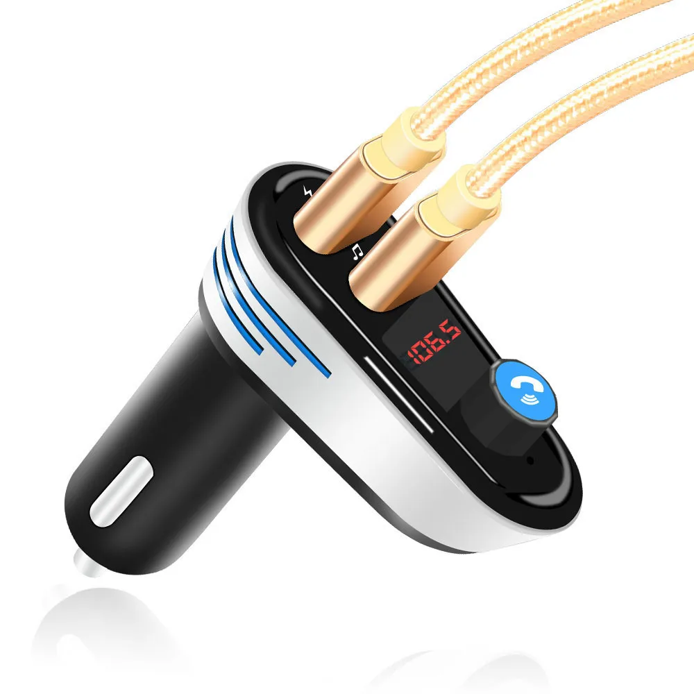 AOSHIKE 5V 3.1A FM передатчик USB Bluetooth автомобильный аудио адаптер батарея напряжение