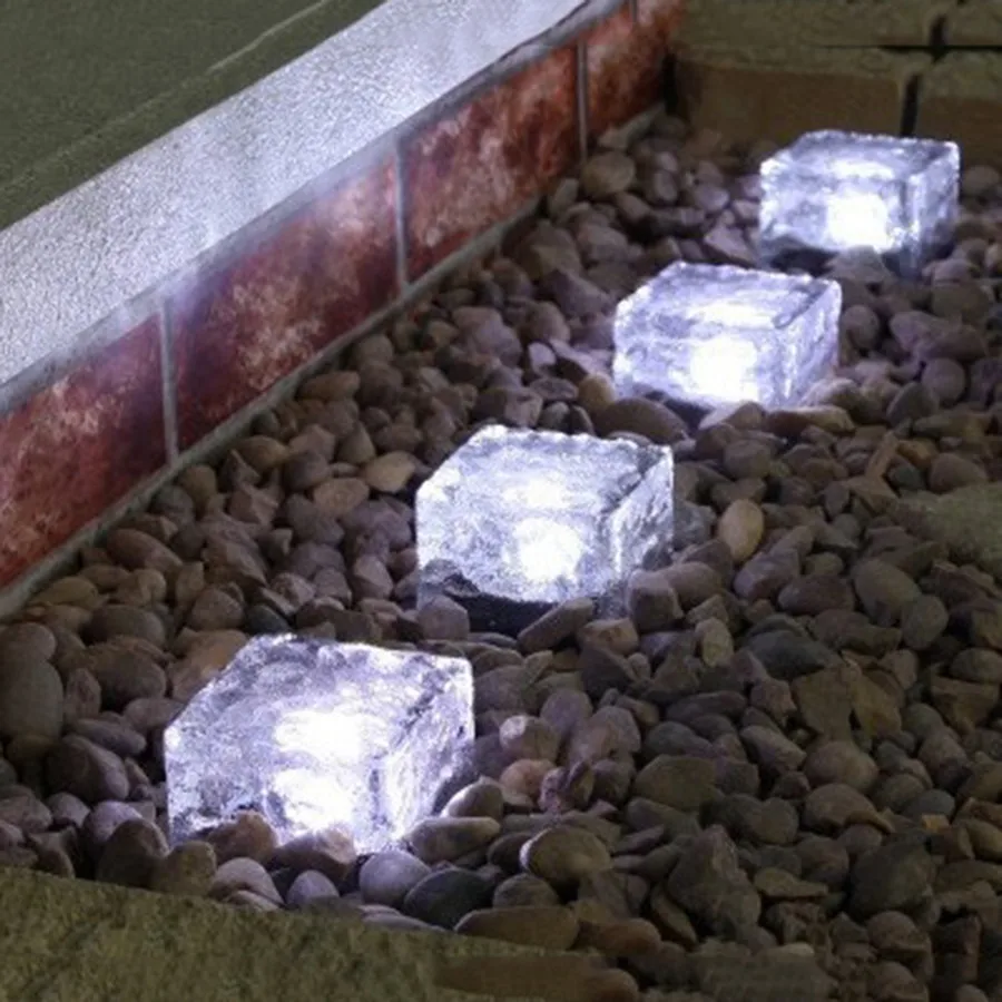 Goede Solar Glas Baksteen Licht Ice Cube Led Lamp Tuin Patio Landschap Begraven Licht Outdoor Pathway Road Yard Solar Ondergrondse Licht