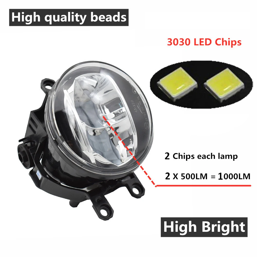 2 шт. автомобиль передний светодиодный фонарь светильник H11 12V Замена для Toyota Tacoma