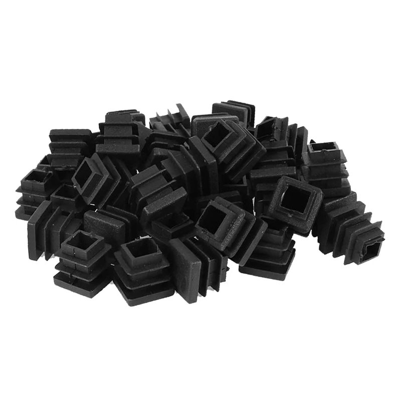 

50 Pcs Plastic Blanking End Cap Square Tube Insert 16mmx16mm Black