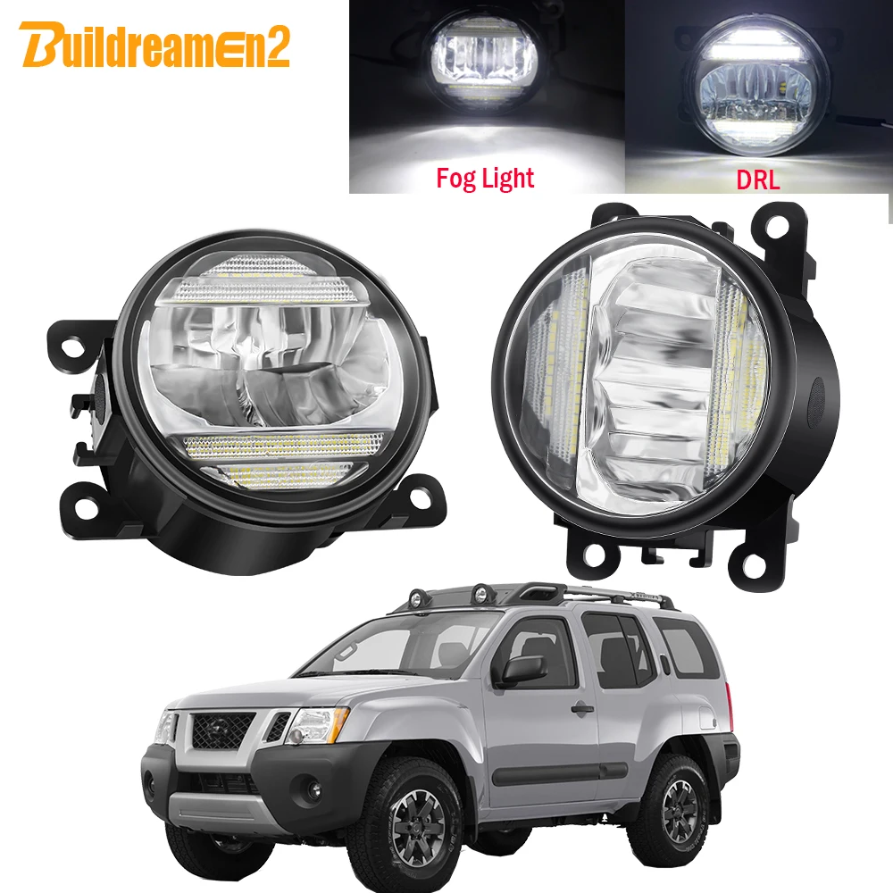 

2in1 передний бампер автомобиля светодиодный туман светильник сборки LED DRL дневная ходовая лампа 30 Вт 8000LM 12V для Nissan Xterra N50 2005-2015