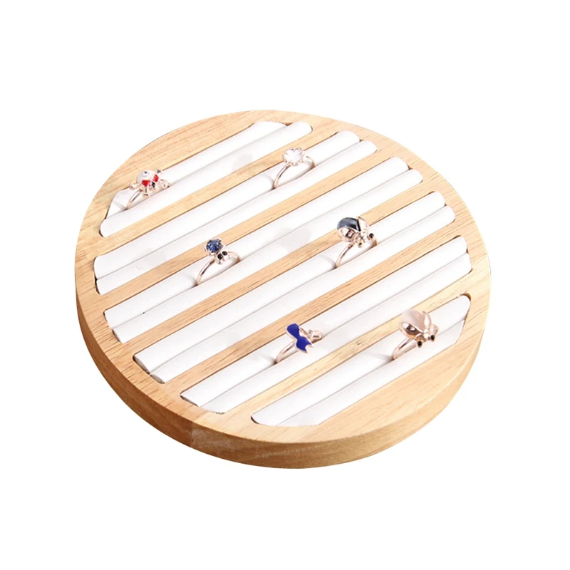 1 шт. витрина для колец деревянный круглый держатель ювелирных украшений белая