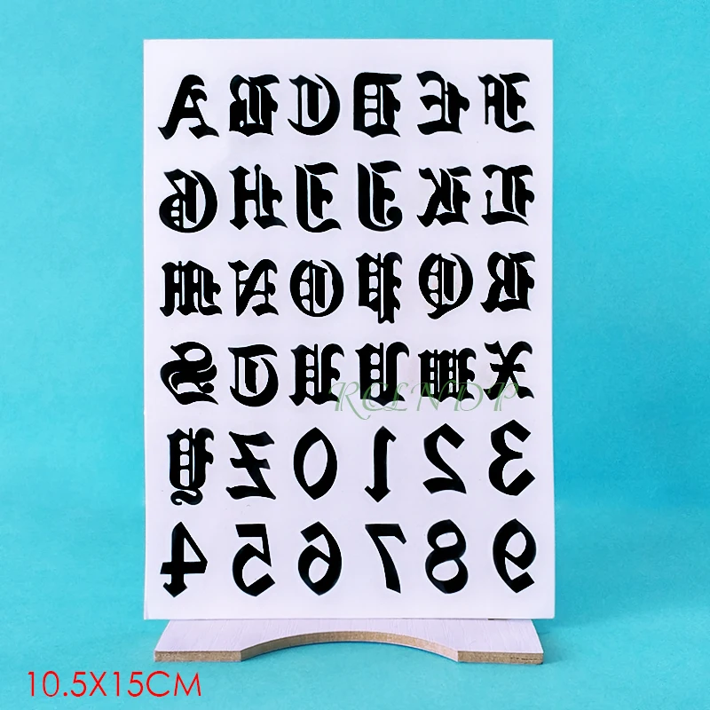Водостойкая Временная тату наклейка английская буква арабские цифры флэш для