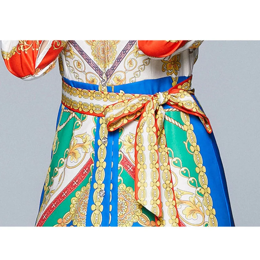 

Women Long Shirt Dress Long Sleeve Print Elegant Designer Runway Dress 2020 High Quality Fashion Spring Dresses Robe Femme