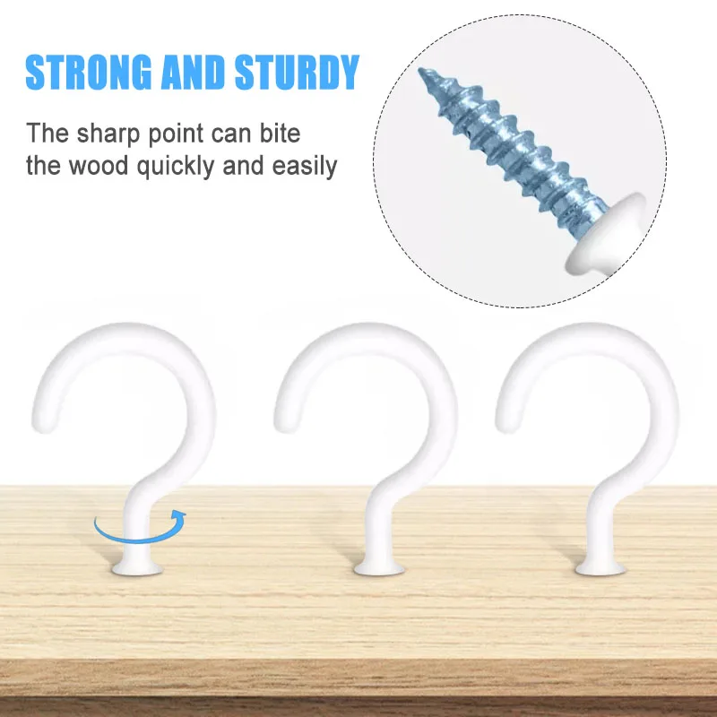 Потолочные крючки 30 шт. белый многоцелевой винтовой крючок для подвешивания