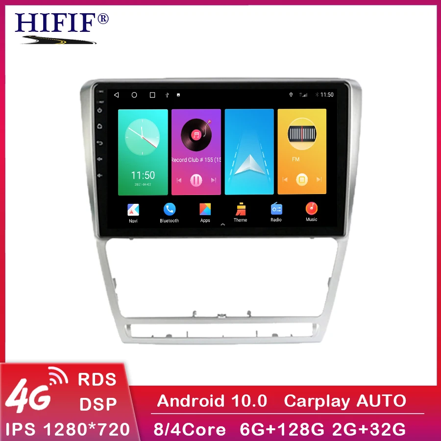 Автомобильная Мультимедийная система проигрыватель на Android 10 с восьмиядерным