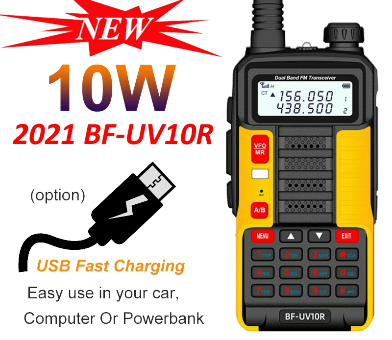 

For Baofeng Professional Walkie Talkie UV10R 128 Channels VHF/UHF Dual Band Two Way CB Ham Radio Baofeng UV5R Enhanced UV-10R