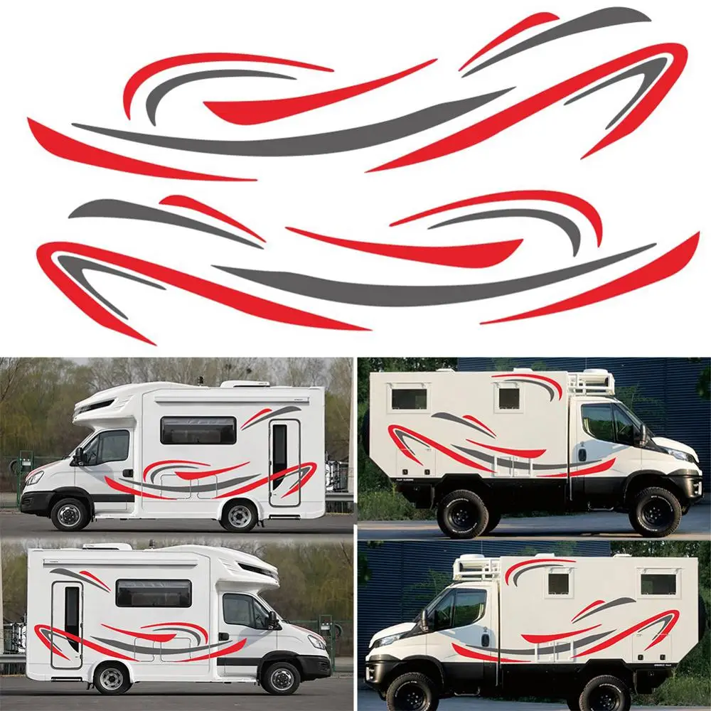 

Dawasaru Motorhome Dropshipping Stripes Graphics Kk Decals Stickers for Car Caravan Trailer Camper Van Waterproof,200cm*109cm