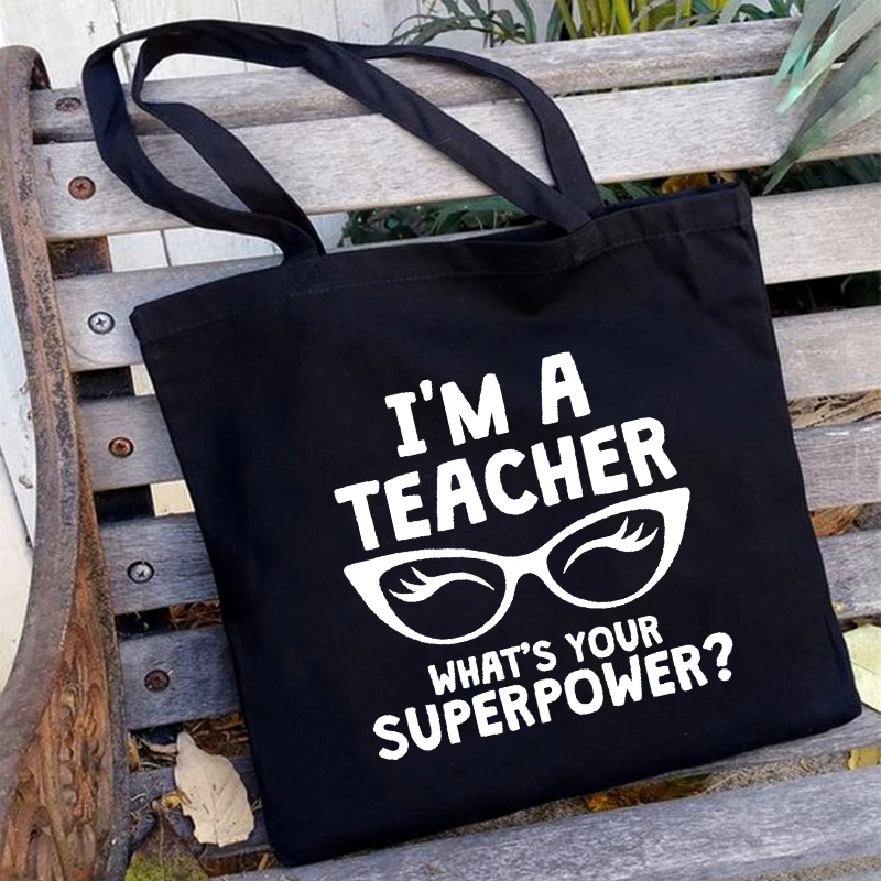 Холщовые сумки на плечо с принтом для супер учителей Женская дорожная сумка