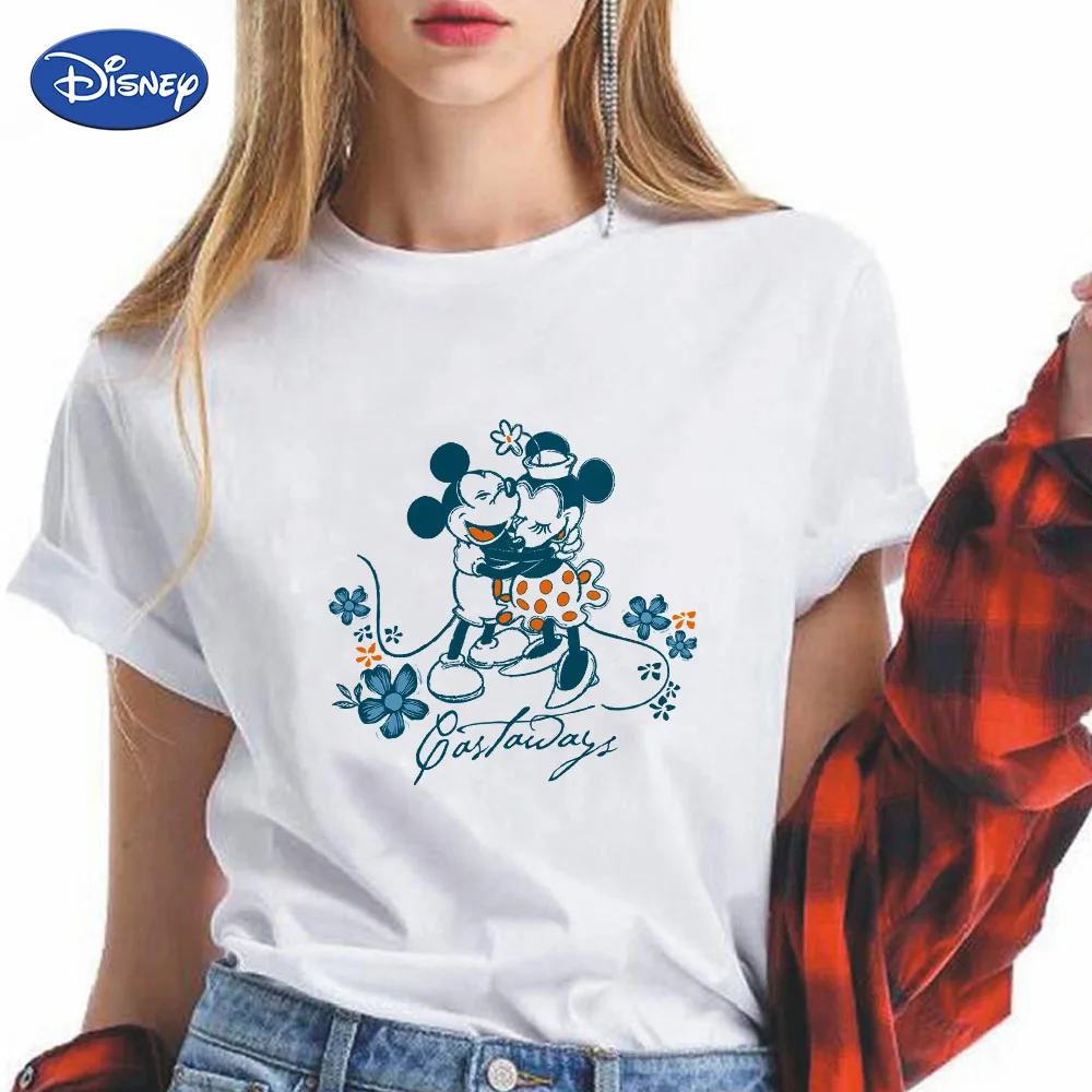 

Disney Couple T Shirt Mickey and Minnie Hug Happy Fall Yall Tshirt 90S Girls Can Do Anything Birthday Gift Short Sleeve Usa Home