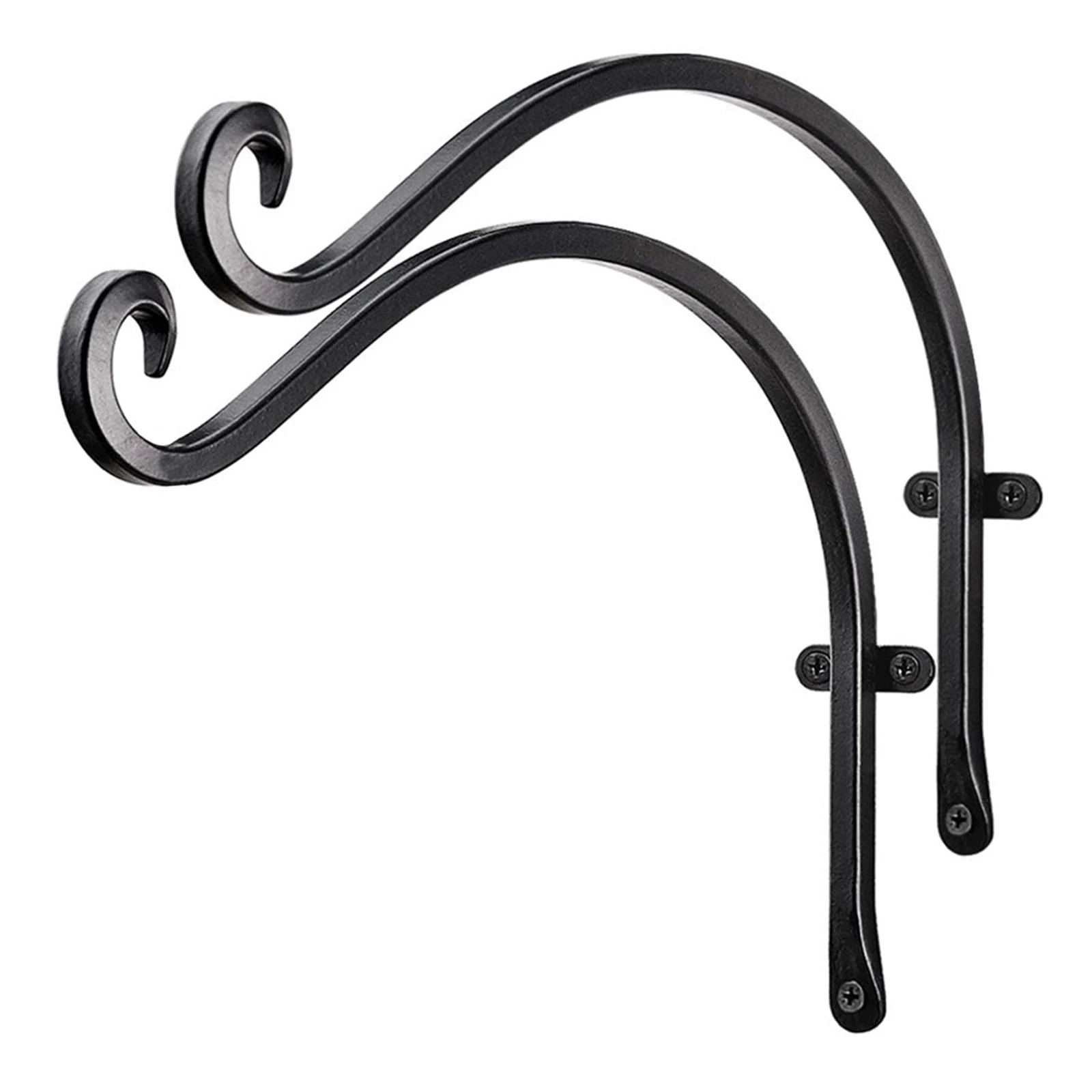 

12inch Metal Hanging Basket Bracket 2Pcs Iron Wall Plant Hook Hanger For Planters Lantern Bird Feeder Garden Hook Flower Stand