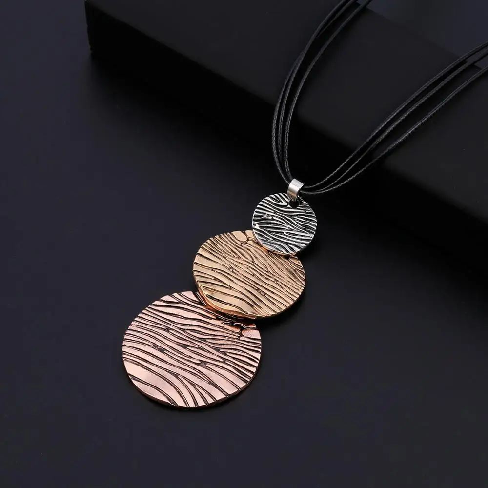 Модные ожерелья в стиле Ретро для женщин винтажные массивные 3 круглые с