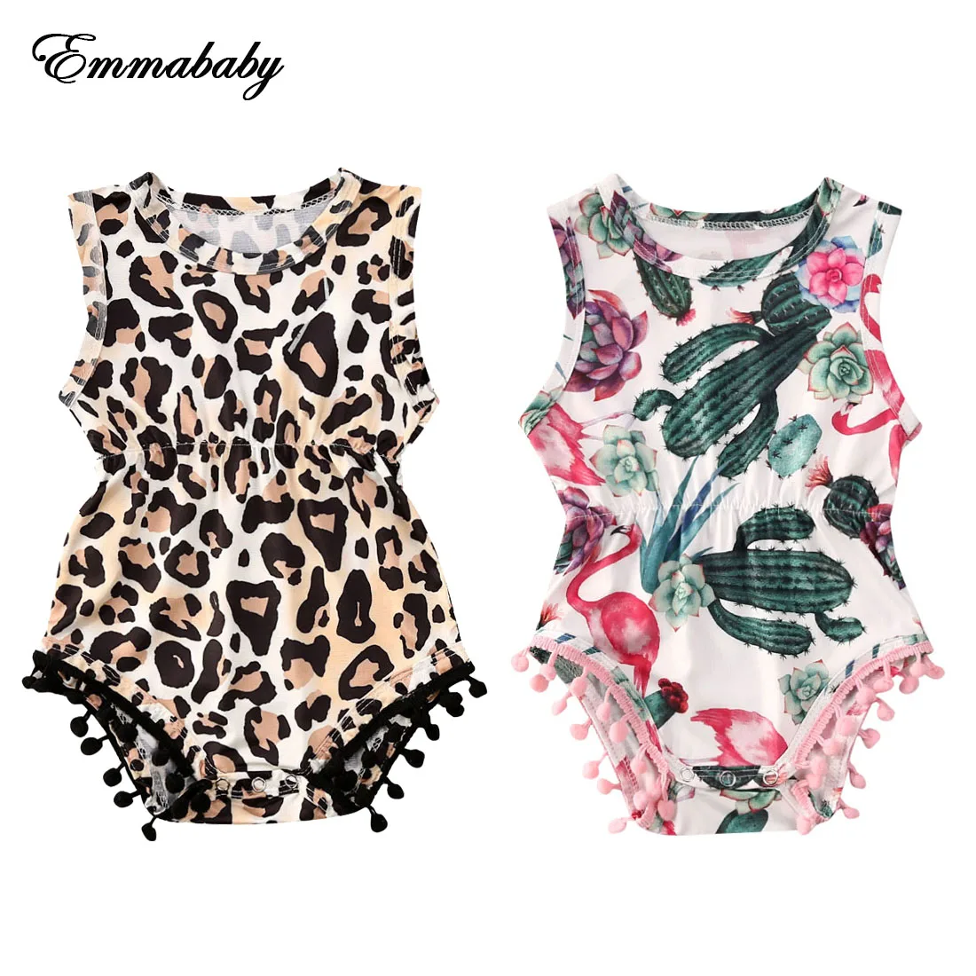 Новинка 2020 летние леопардовые для малышей и девочек/комбинезон с кактусами