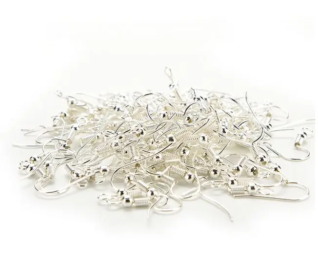 100Pcs Women Earring Fish Hook Coil Ear Wire for Jewelry 4 Colors Golden Silver Black Dark Bronze Wholesale | Украшения и