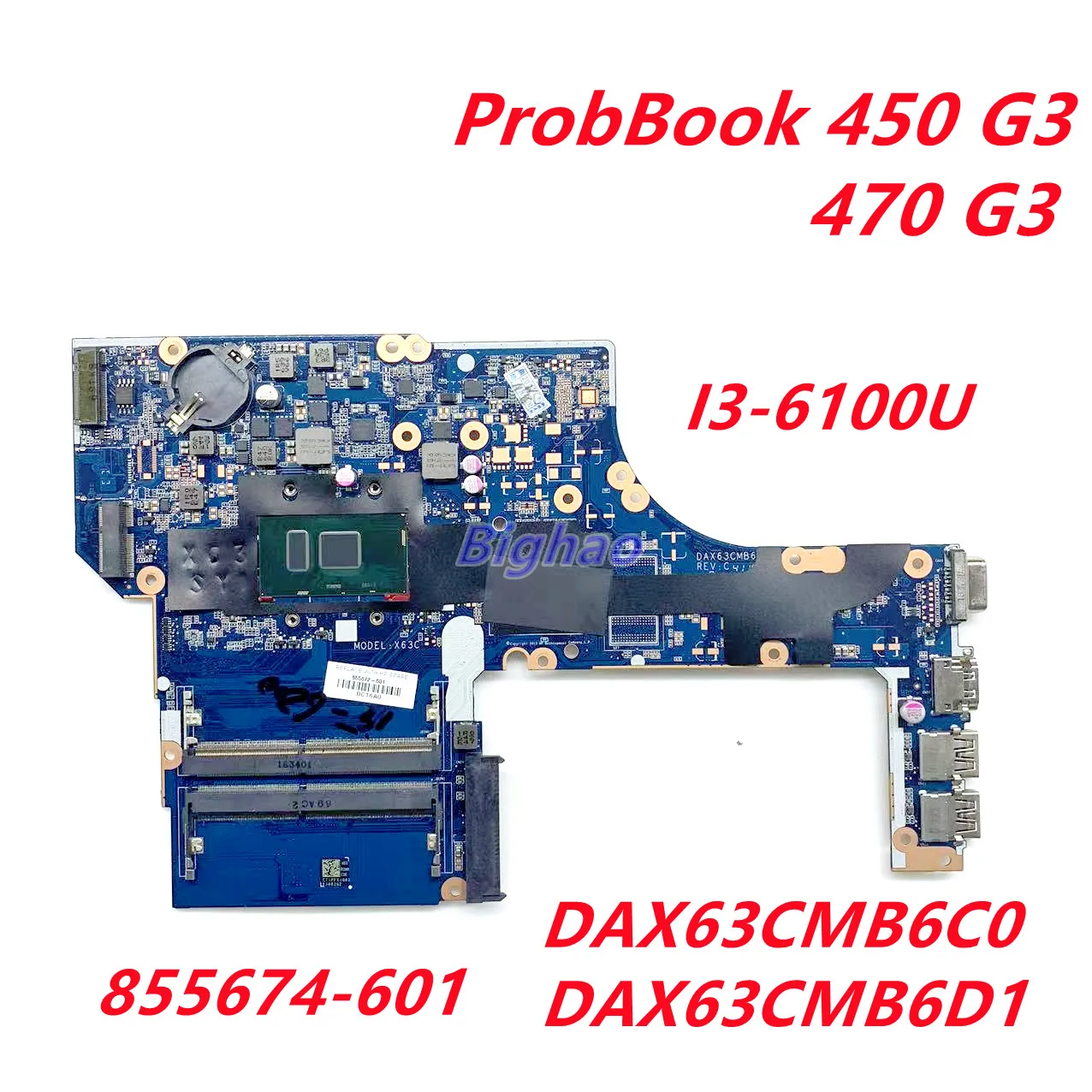 

Материнская плата для ноутбука HP ProbBook 450 G3 470 G3 855674-601 855669-001