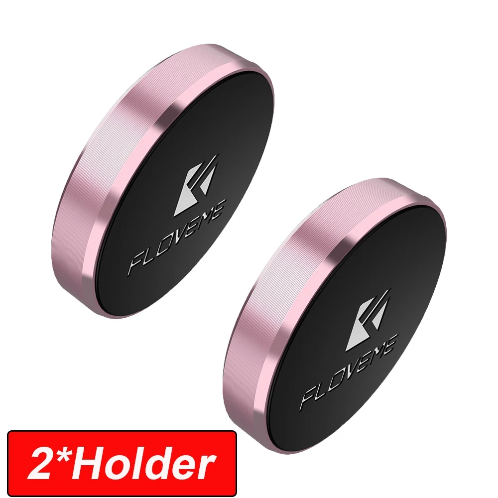 Rose Gold 2Pcs Автомобильный держатель для телефона FLOVEME, магнитный держатель для iPhone X, samsung, Xiaomi, автомобильный держатель для мобильного телефона - Цвет: Rose Gold 2Pcs