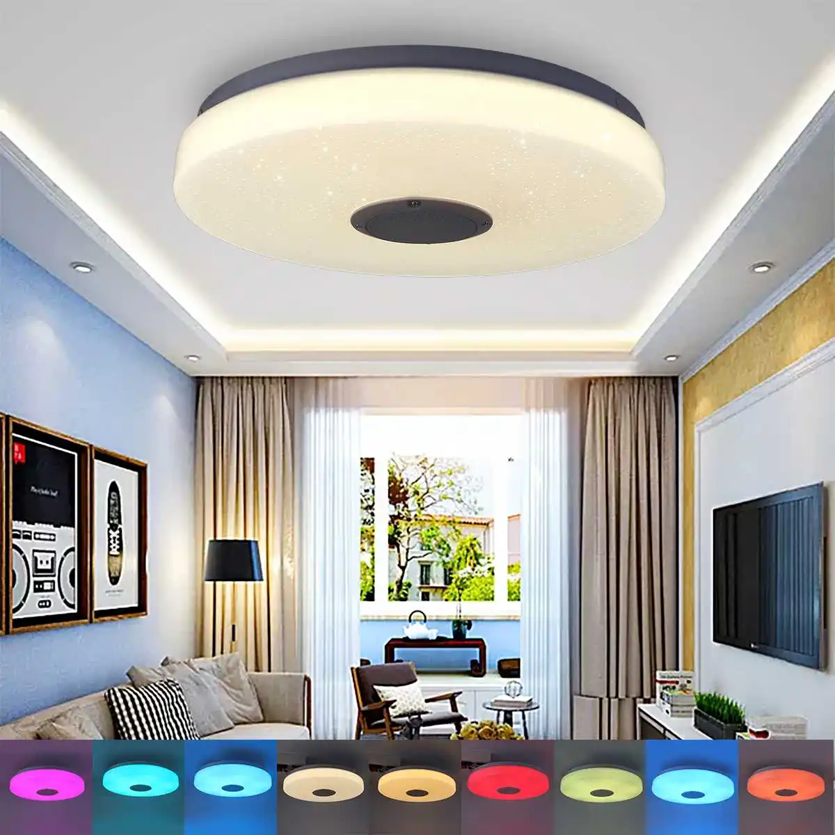Умный потолочный светильник RGB с Wi-Fi 120 Вт управлением звуком | Лампы и освещение