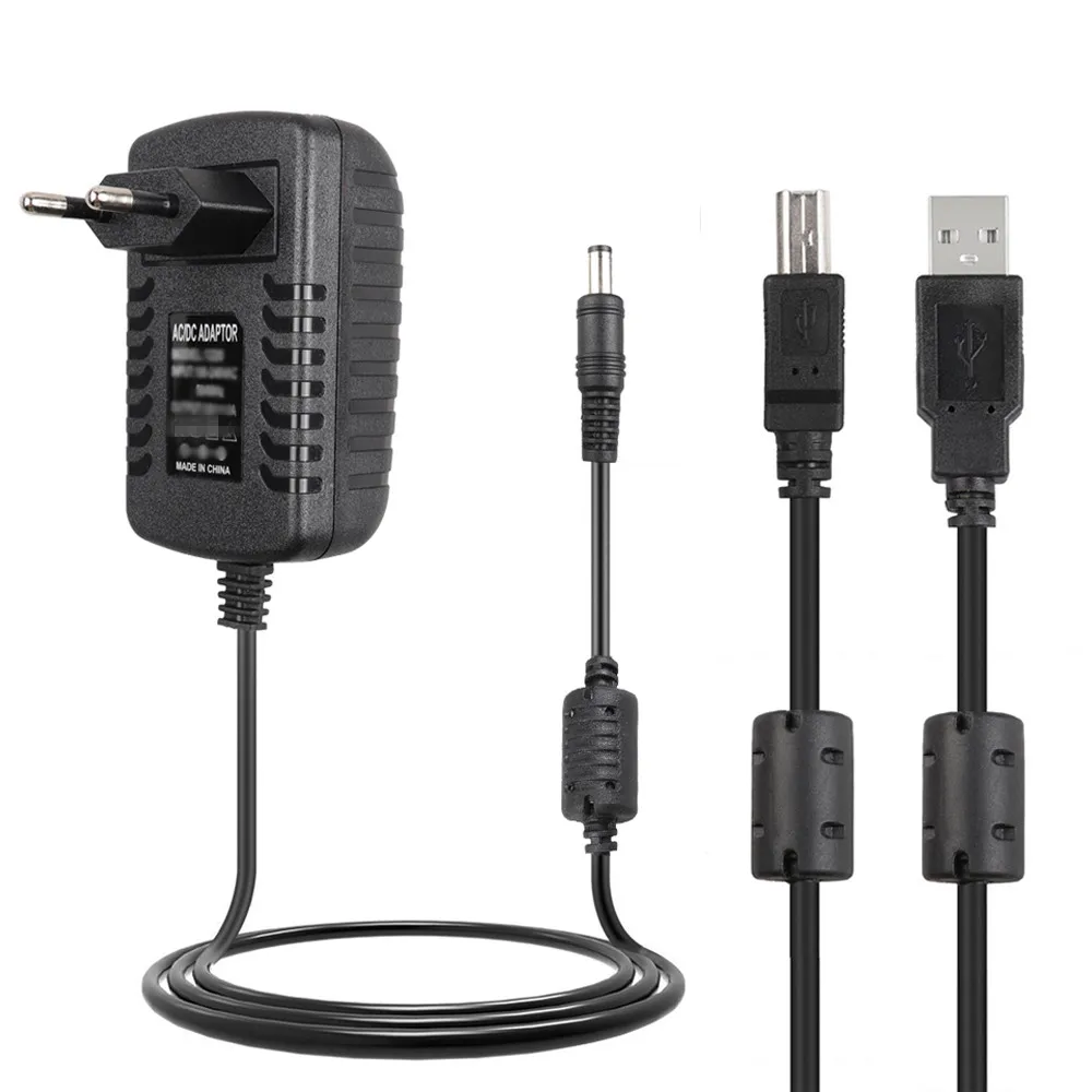 

12V Music Keyboard Charger Power Supply Adapter with USB Silver-plated Connectors for Yamaha YPG-235 DGX-230 Electronic Keyboard