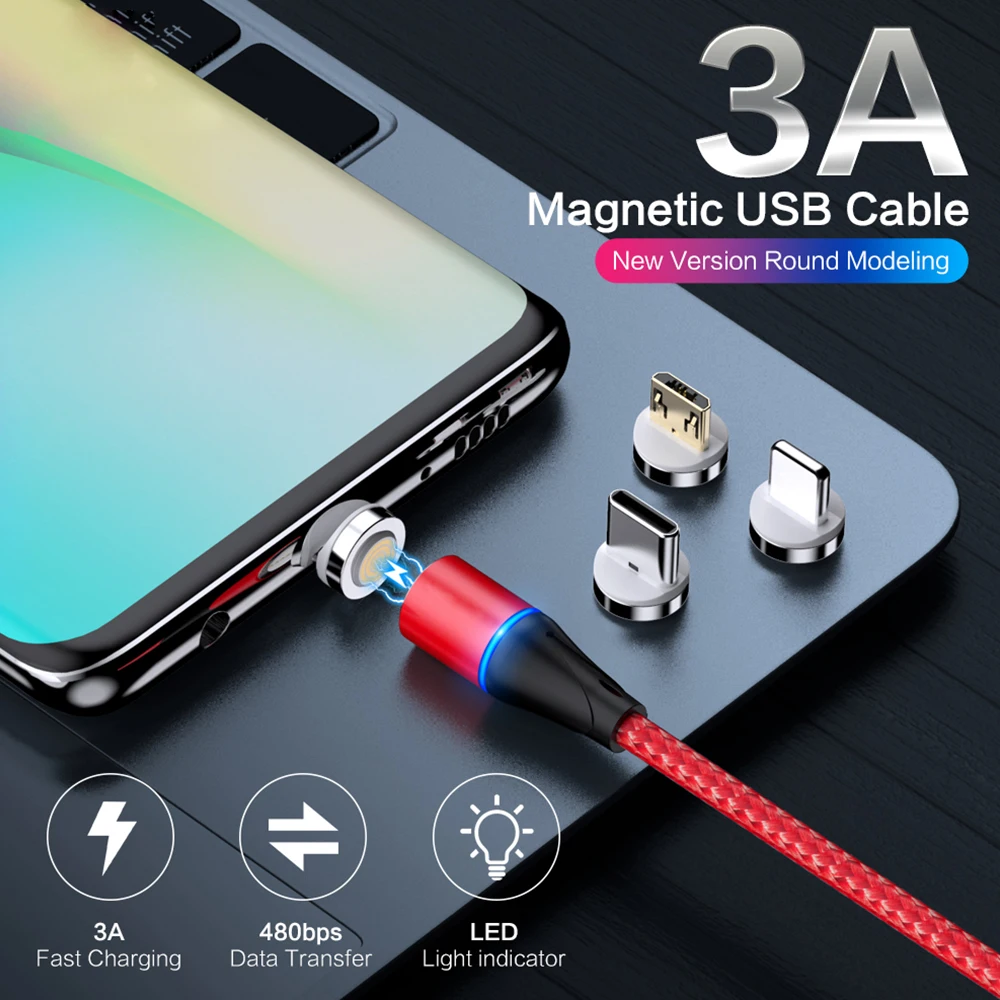 Магнитный зарядный Micro Usb кабель для IPhone 11 Type C адаптер быстрой зарядки провод Samsung