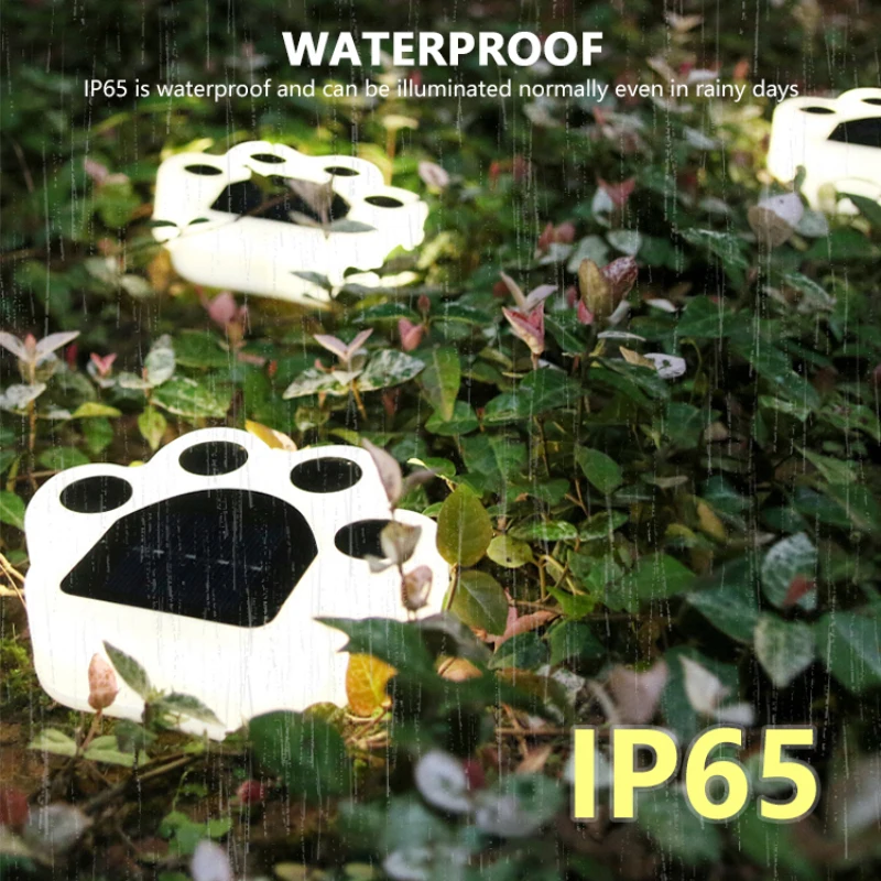 

LED Exterior Garden Solar Powered Solar Power Bear Paw Animal Prints Lights Outdoor Lamp Path Landscape Decorative